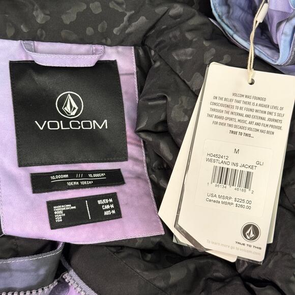 Volcom Westland Jacket Womens Medium Insulated Snowboard Ski Winter Marble NEW - Picture 4 of 13